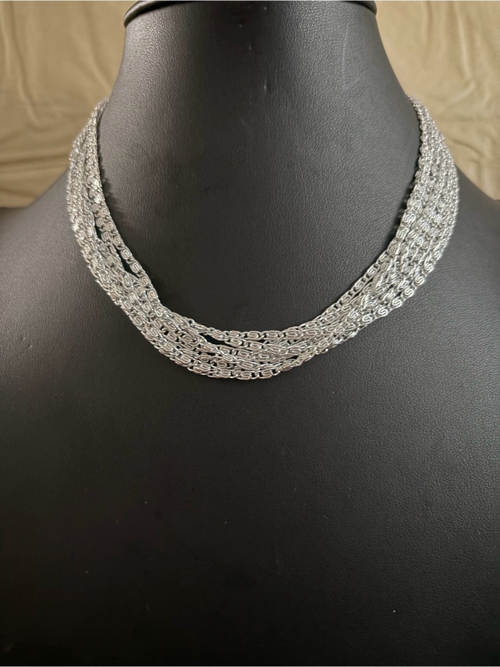 Vintage Sarah Coventry Multi-Strand Silver Chain Necklace